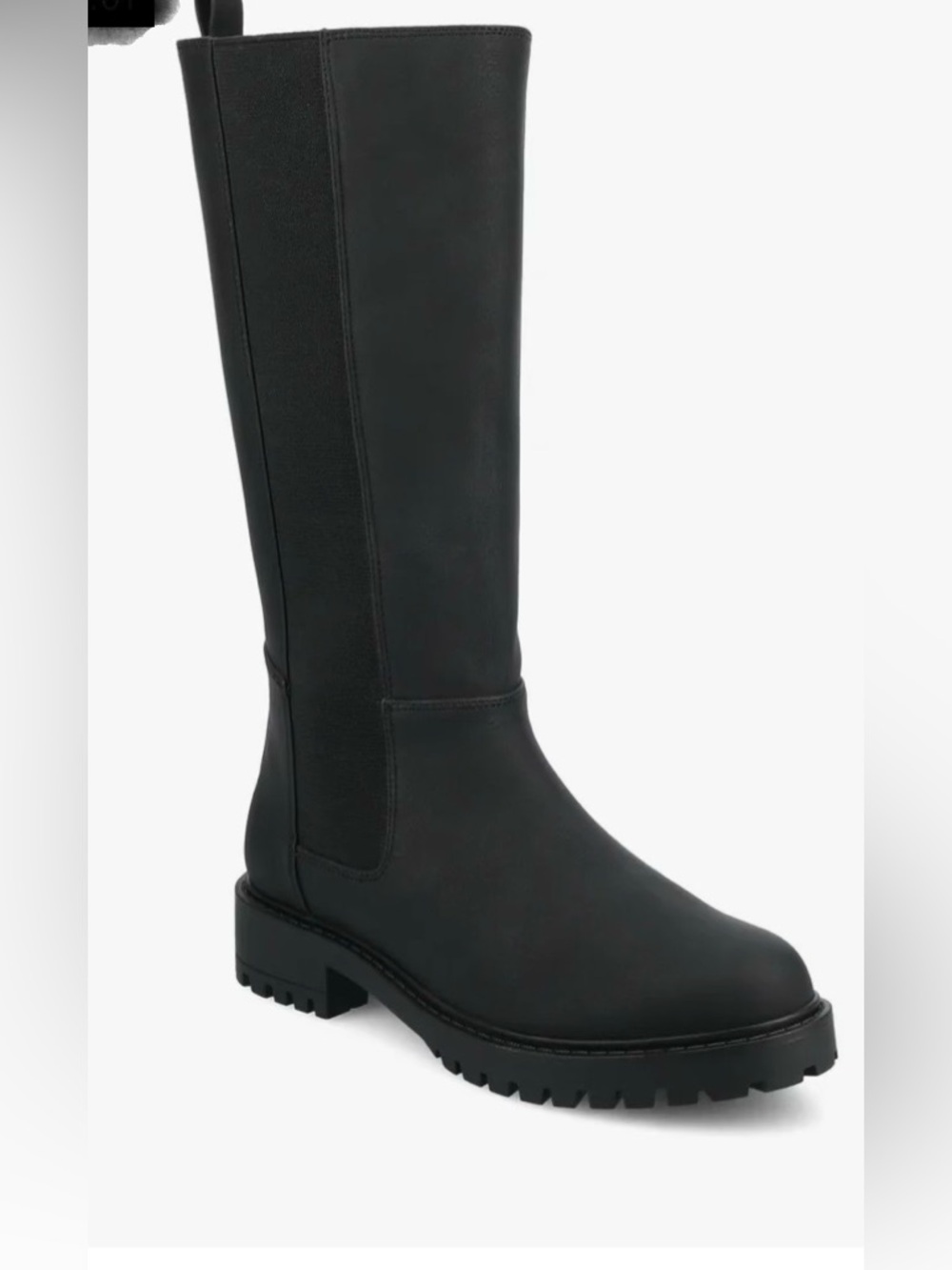 Journee Collection Black zip Up Mid-Calf Combat Boot - Extra Wide Calf